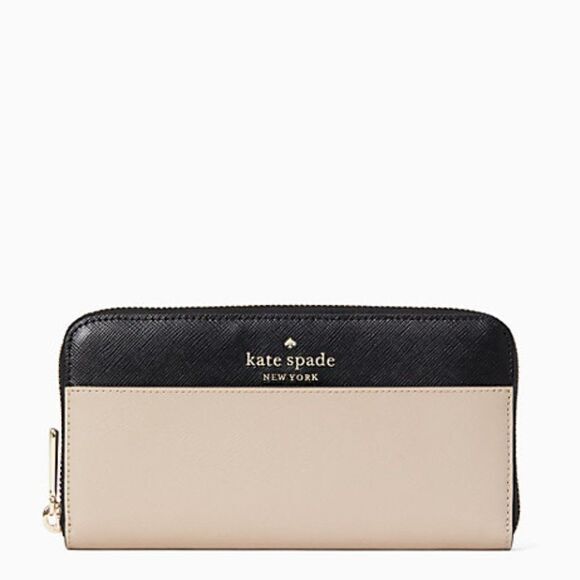 NWT kate‎ spade Staci colorblock large continental wallet, Warm beige - Picture 1 of 2
